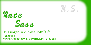 mate sass business card